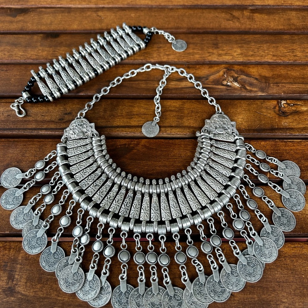 Child of Wild Turkish coin necklace set
